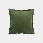 Ivy Green Cotton Scallop Edge Pillow - Marble Lotus - Shop Green Cotton Scallop Edge Pillow | Marble Lotus