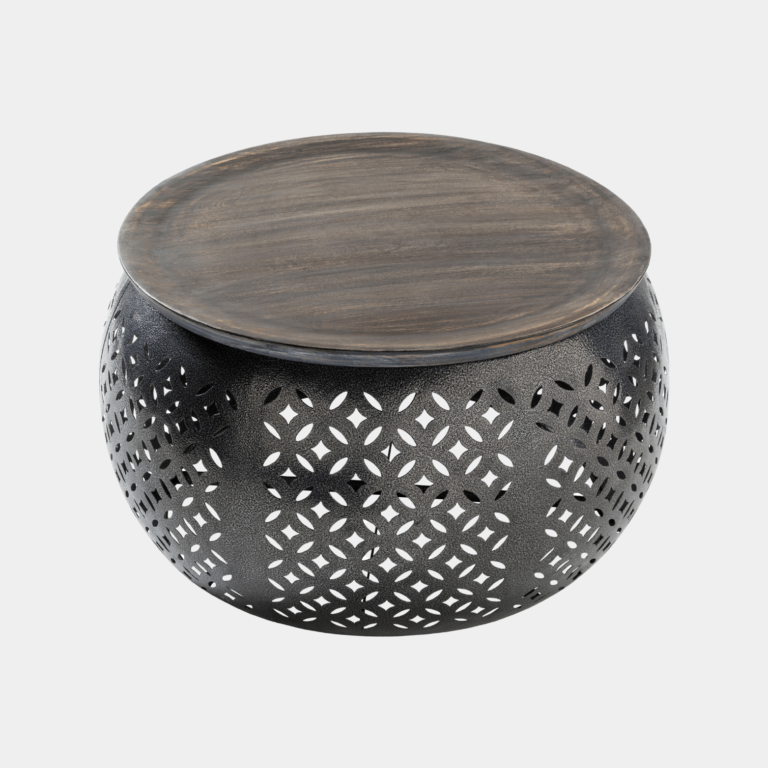 Jaali Mango Wood Iron Table - Marble Lotus - Order Jaali Mango Wood & Iron Table