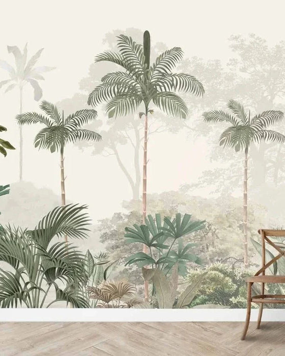 Kovalam Paradise, Palms Wallpaper for Rooms, Green, Customised