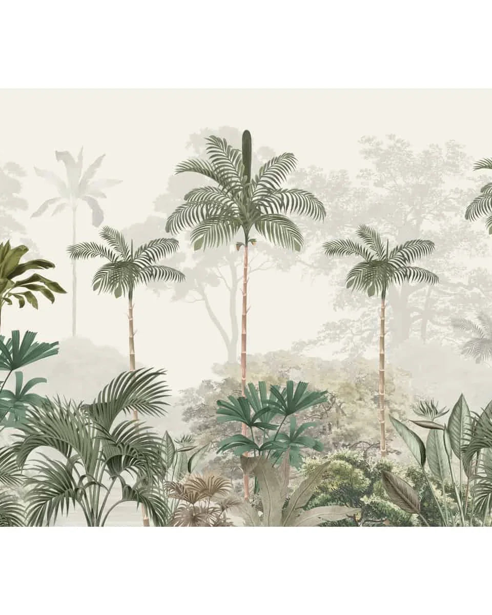 Shop online Kovalam Paradise, Palms Wallpaper for Rooms, Green, Customised
