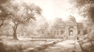 Lodhi Gardens, Delhi | Watercolor Fine Art Giclée Print - Marble Lotus - Lodhi Gardens in Delhi Wallpaper