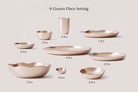 Luxe Kansa Complete Dinner Set - Marble Lotus - Luxe Kansa Complete Dinner Set