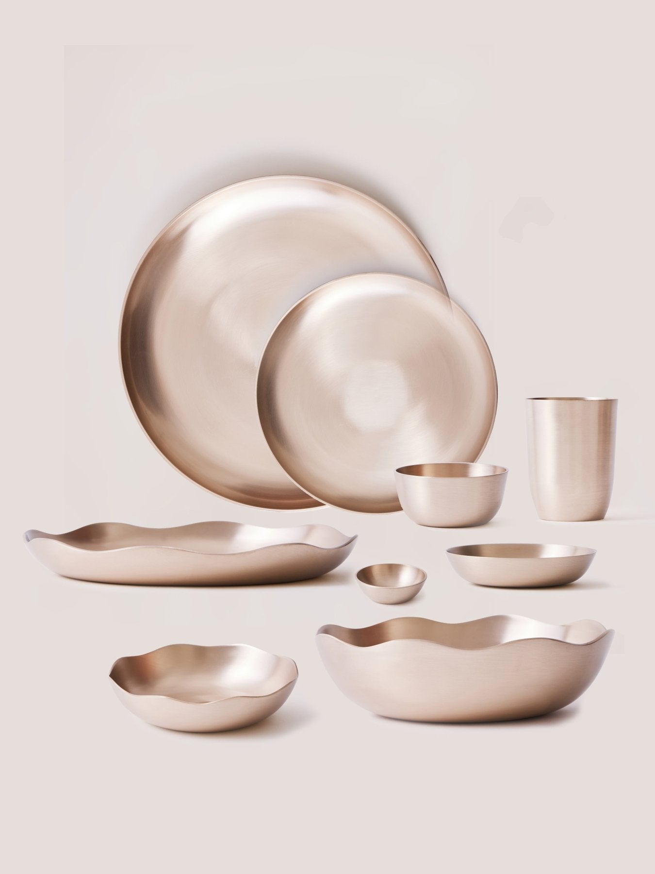 Luxe Kansa Complete Dinner Set - Marble Lotus - Luxe kansa dinner set