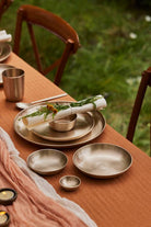 Luxe Kansa Complete Dinner Set - Marble Lotus - Luxe Kansa Complete Dinner Set