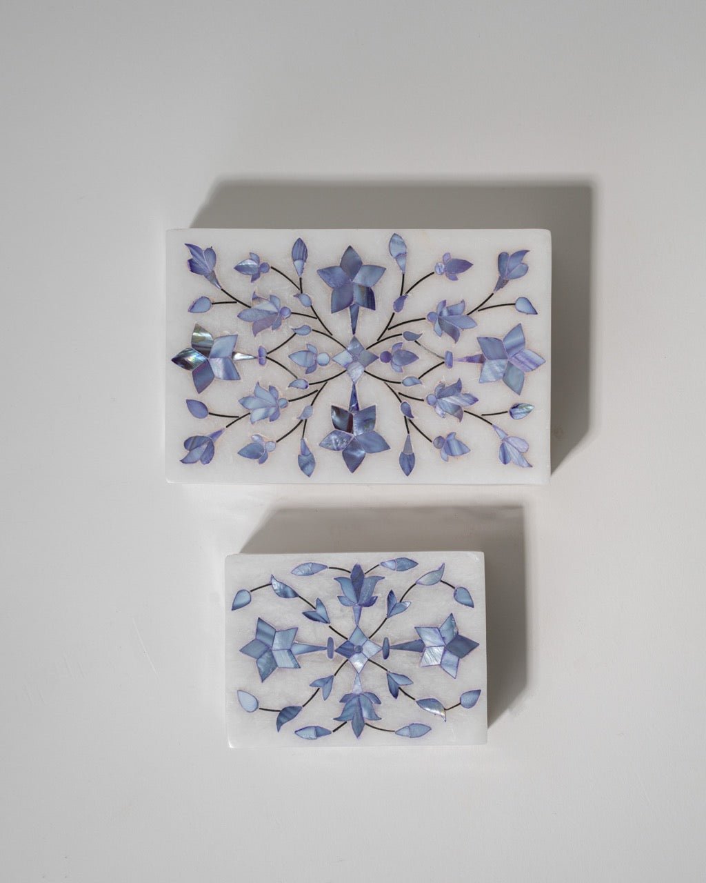 Marble Inlay Jewelry Box - Marble Lotus - Blue Inlay Jewelry box