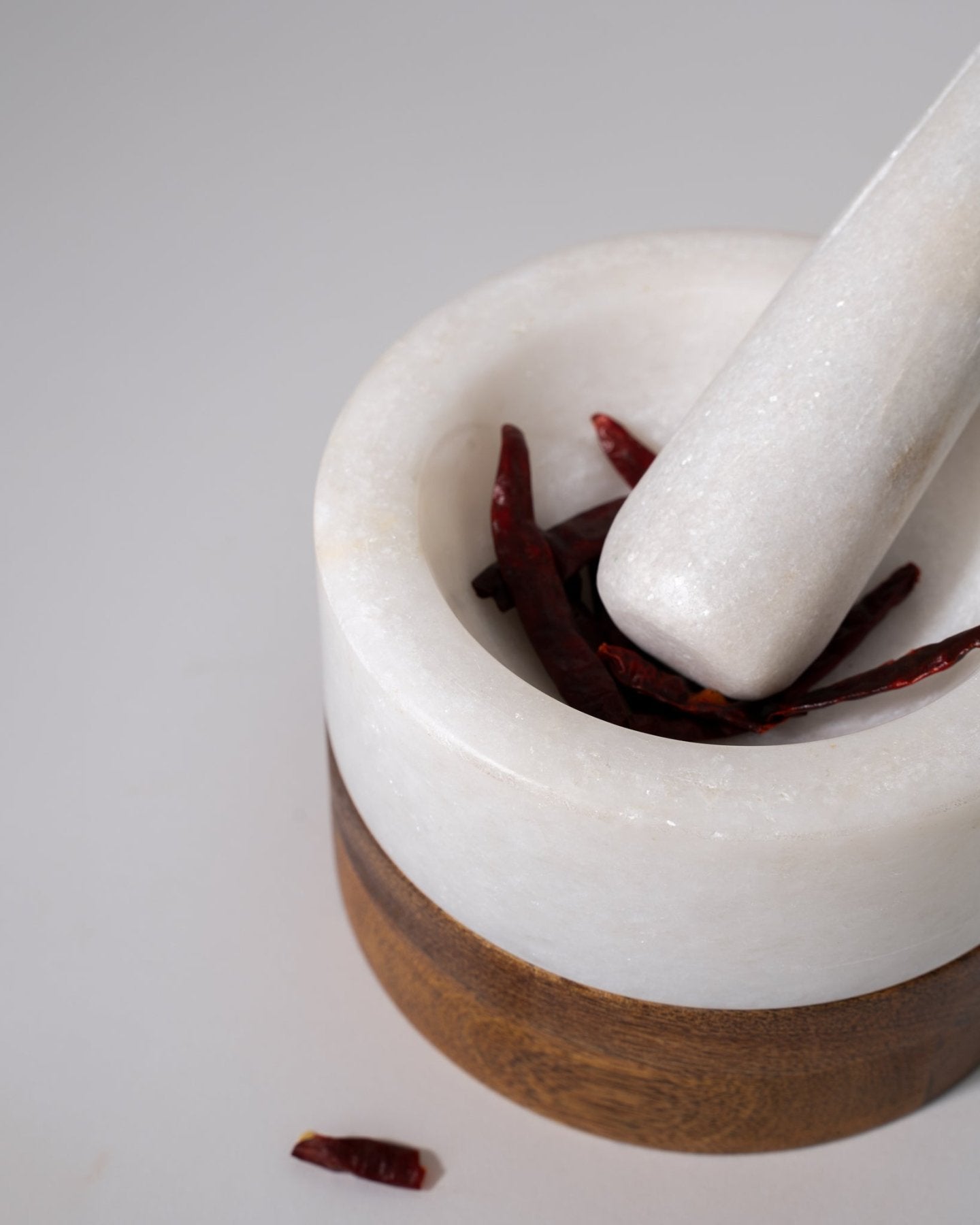 Marble Mortar Pestle with Wood Base - Marble Lotus - Shop Marble Mortar Pestle with Wooden Stand | Marble Lotus