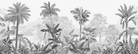 Monochrome Palm haven Wallpaper for Walls - Marble Lotus - Tropical Palm Haven Black & White Wallpaper