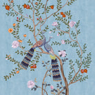 Morni, Peacock and Flowers Chinoiserie Design for Walls, Blue - Marble Lotus - Morni, Peacock and Flowers Chinoiserie Design, Blue