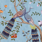 Morni, Peacock and Flowers Chinoiserie Design for Walls, Blue - Marble Lotus - Buy Morni, Peacock and Flowers Chinoiserie Design for Walls, Blue