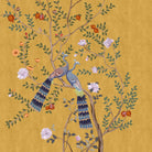 Morni, Peacock and Flowers Chinoiserie Design for Walls, Yellow - Marble Lotus - Morni, Peacock and Flowers Chinoiserie Design, Yellow