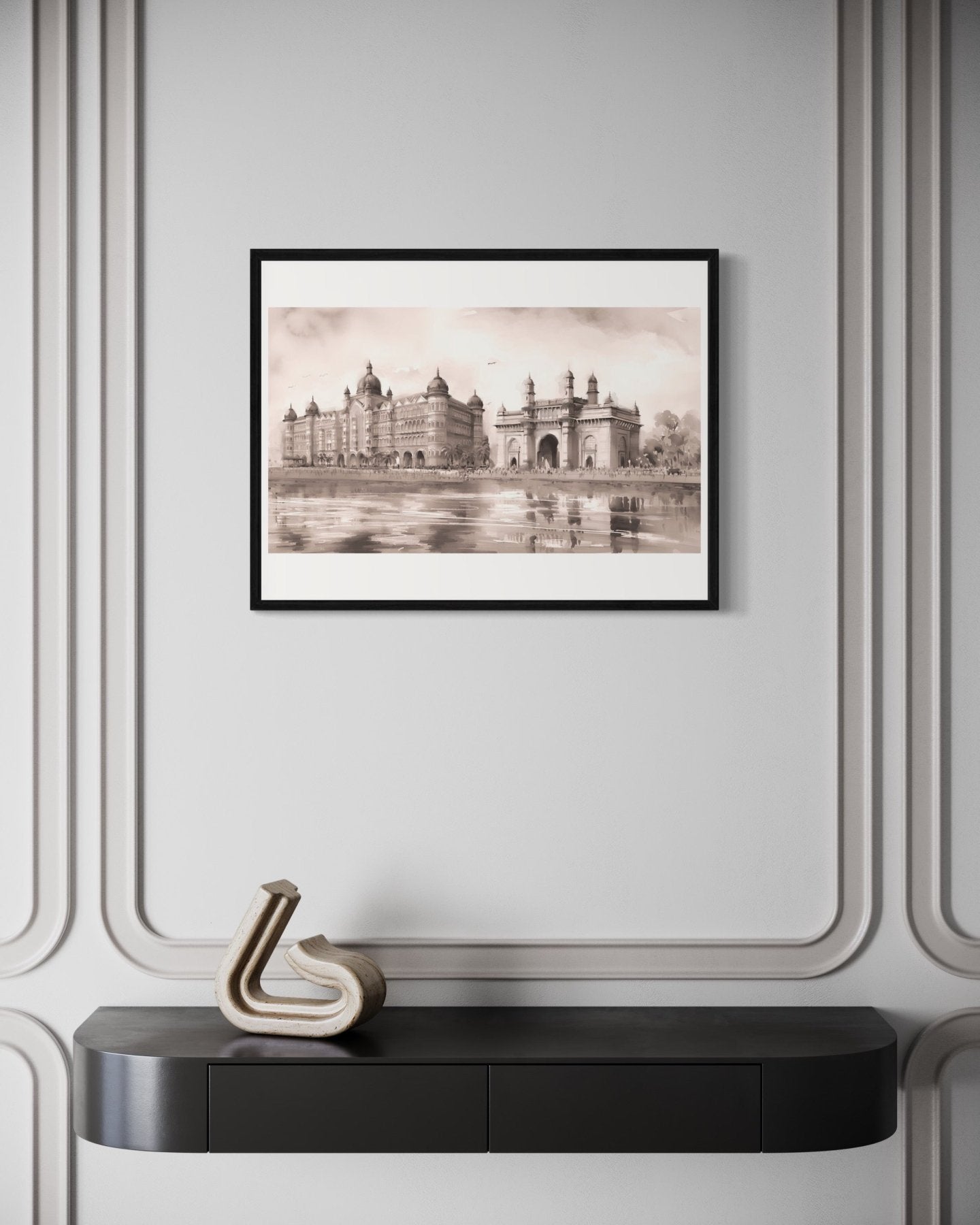 Mumbai, Maharastra | Watercolor Fine Art Giclée Print - Marble Lotus - Buy the Updated Bombay decor piece at Marble Lotus.