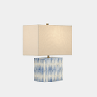 Nadene Blue & White Table Lamp - Marble Lotus - Nadene Blue & White Stylish Table Lamp