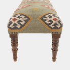 Olive Green Ikat Bench - Marble Lotus - Olive Green Ikat Bench