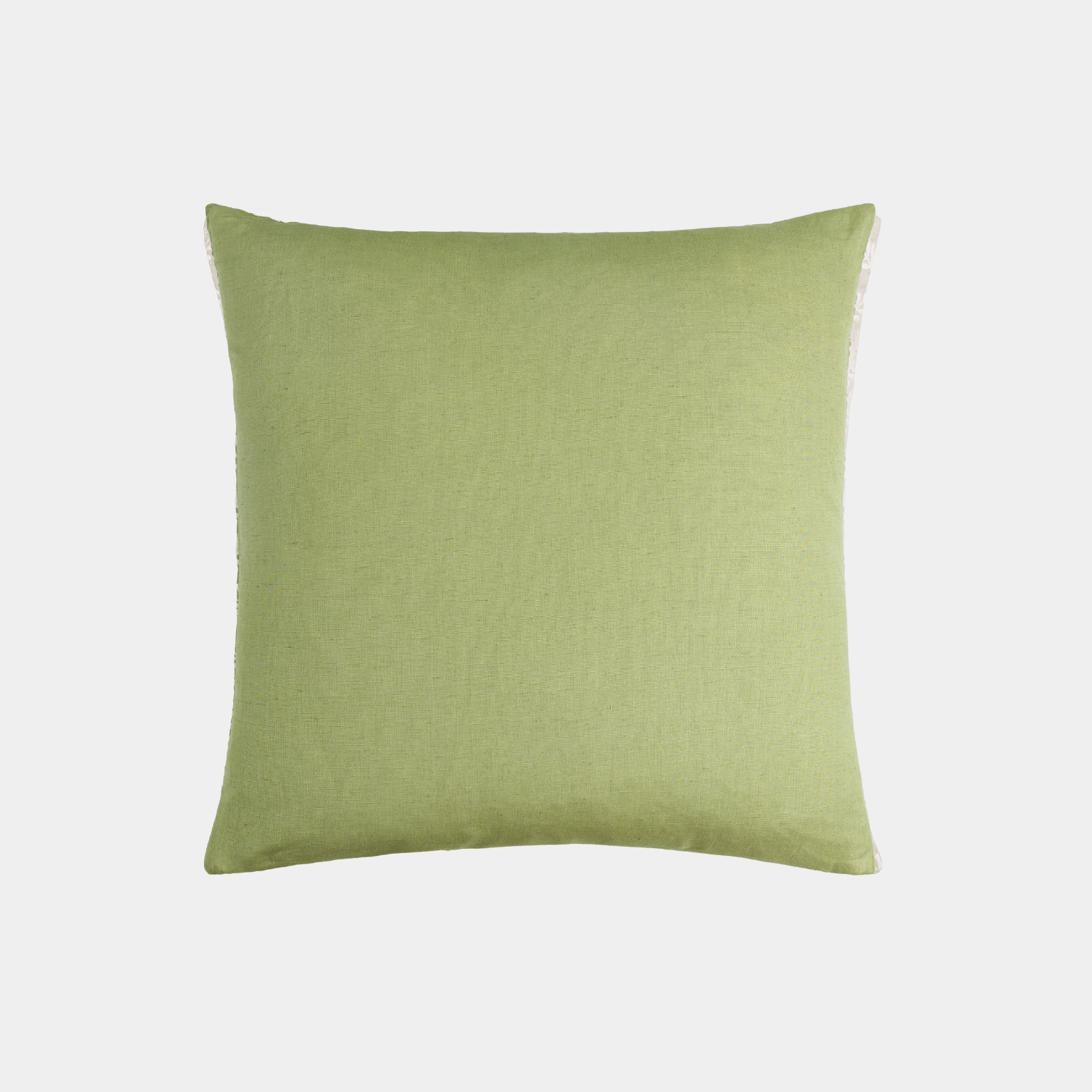 Olive Linen Embroidered Pillow - Marble Lotus - Amber Linen Embroidered Pillow