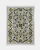 Olive Suzani Tapestry Throw 60x90" - Marble Lotus - Suzani Throw | Green Tapestry Throw 60x90"