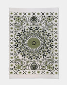 Olive Suzani Tapestry Throw 60x90" - Marble Lotus - Suzani Throw | Green Tapestry Throw 60x90"