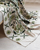 Olive Suzani Tapestry Throw 60x90" - Marble Lotus - Suzani Throw | Green Tapestry Throw 60x90"