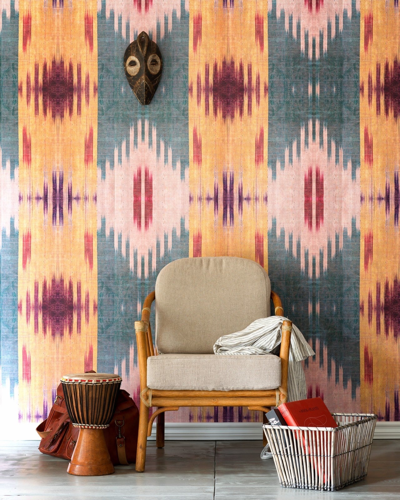 PATOLA Wallpaper - Marble Lotus - Traditional Indian Design