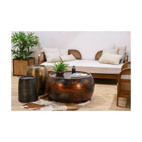 Pebble Side Table - Tall - Marble Lotus - Pebble Side Table Tall