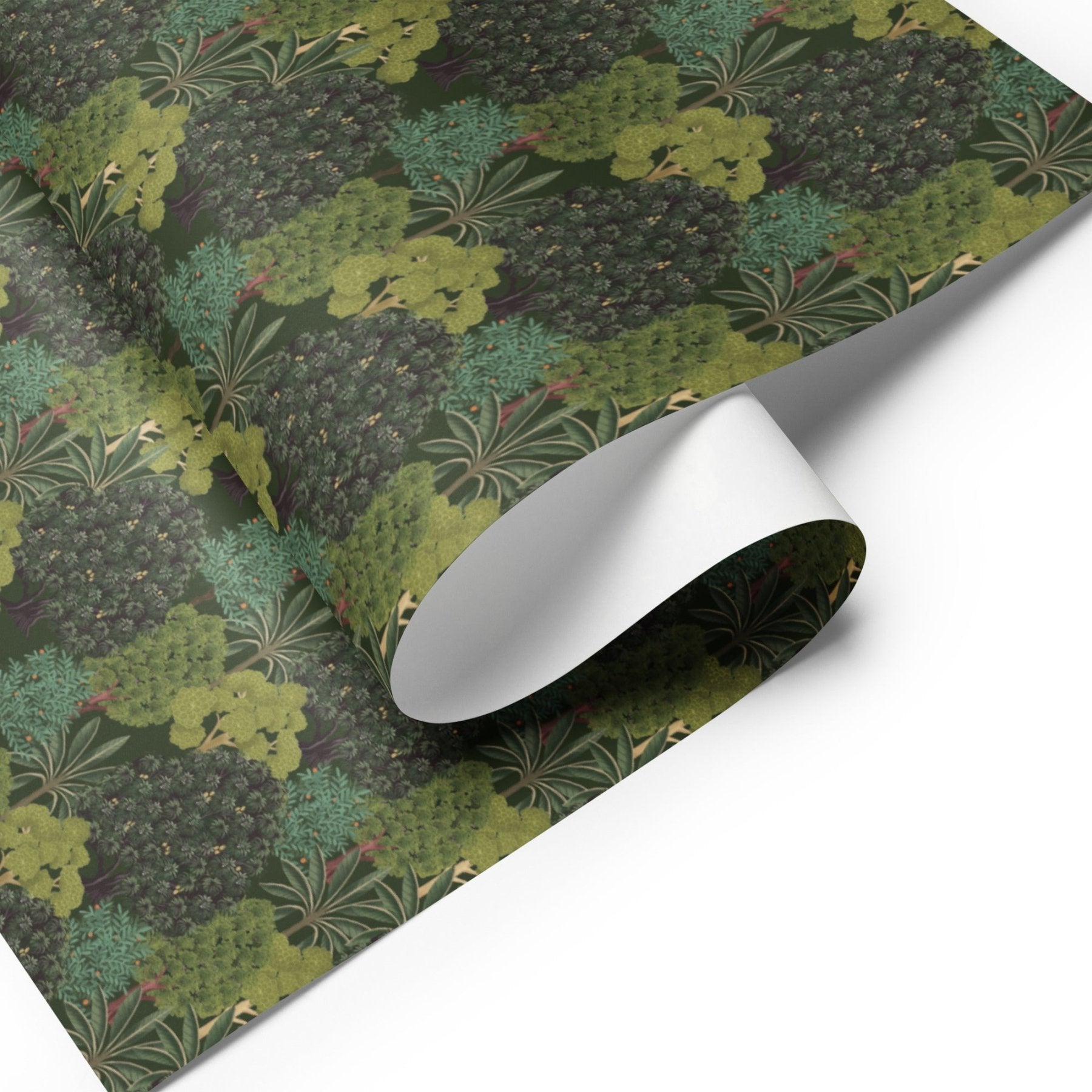 Pichwai Wrapping Paper - Green Jungle - Marble Lotus - Wrapping Paper Sheets