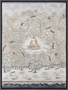 Radha Krishna in Neutral - Marble Lotus - Pichwai Painting | Radha Krishna in Neutral | Indian Art