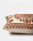 Rust Suzani Pillow Cover Fauna 16x20" - Marble Lotus - Suzani Pillow | Red Pillow Cover Fauna 16x20" | Made in Jaipur