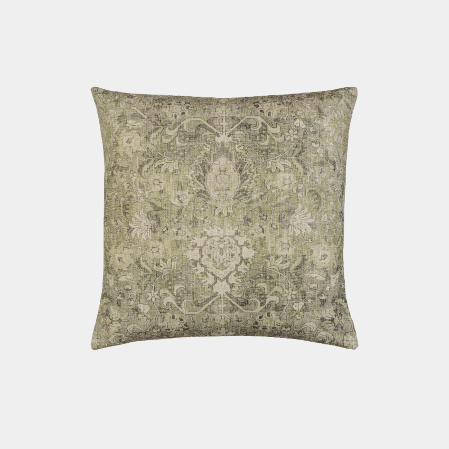 Sage Green Brocade Cotton Pillow - Marble Lotus - Sage Green Brocade Cotton Pillow