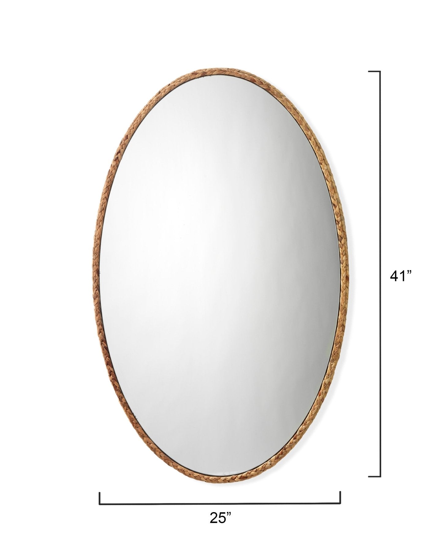 Sparrow Braided Oval Mirror - Marble Lotus - Braided Oval Mirror