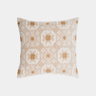 Tan Canvas Geometric Patterned Pillow - Marble Lotus - Tan Canvas Geometric Patterned Pillow