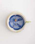 Tea Cup and Saucer Large Blue Hibiscus - Marble Lotus - Tea Cup and Saucer Large Blue Hibiscus