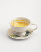 Tea Cup and Saucer Large Lemon - Marble Lotus - Tea Cup and Saucer Large Lemon Design