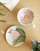 Tea Cup and Saucer Large Lotus - Marble Lotus - Tea Cup and Saucer Large Lotus Design