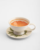 Tea Cup and Saucer Large Orange - Marble Lotus - Tea Cup and Saucer Large Orange