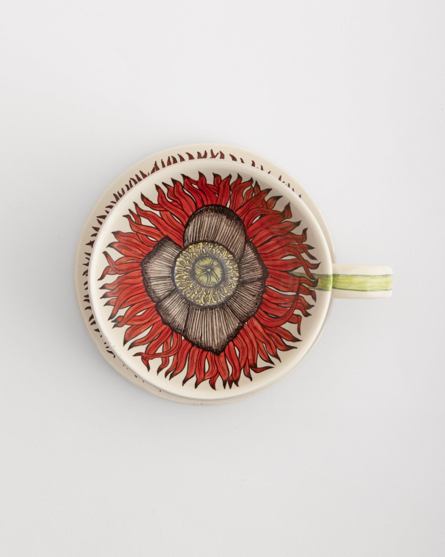 Tea Cup and Saucer Large Poppy - Marble Lotus - Tea Cup and Saucer Large Poppy