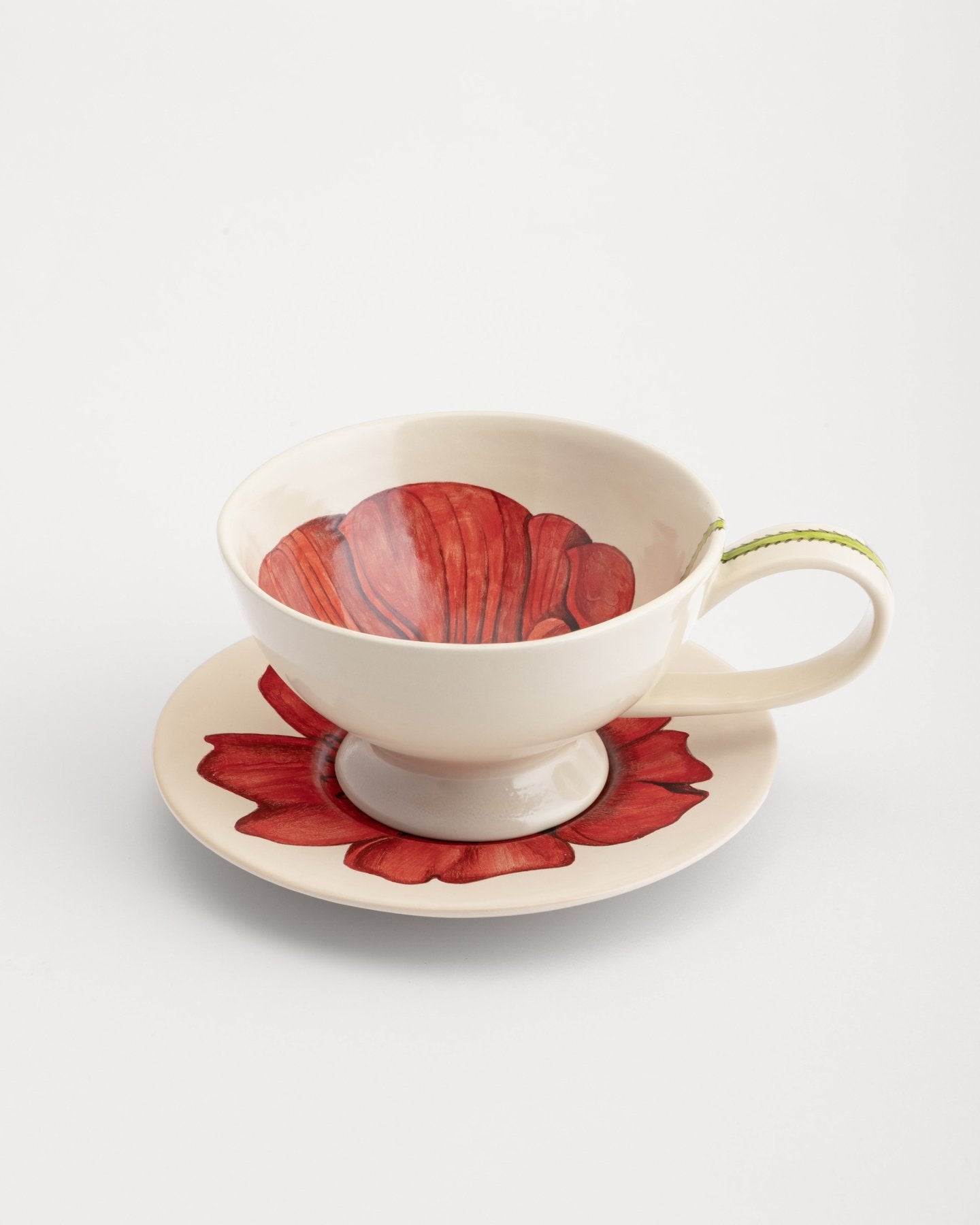 Tea Cup and Saucer Large Rose - Marble Lotus - Tea Cup and Saucer Large Rose