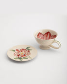 Tea Cup and Saucer Large Tulip - Marble Lotus - Tea Cup and Saucer Large Tulip