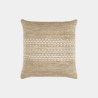 Textured Khaki Handwoven Pure Cotton Pillow - Marble Lotus - Textured Khaki Handwoven Pure Cotton Pillow