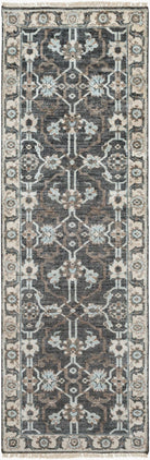 Theodora Black Handmade Rug - Marble Lotus - Theodara Black Handmade Rug