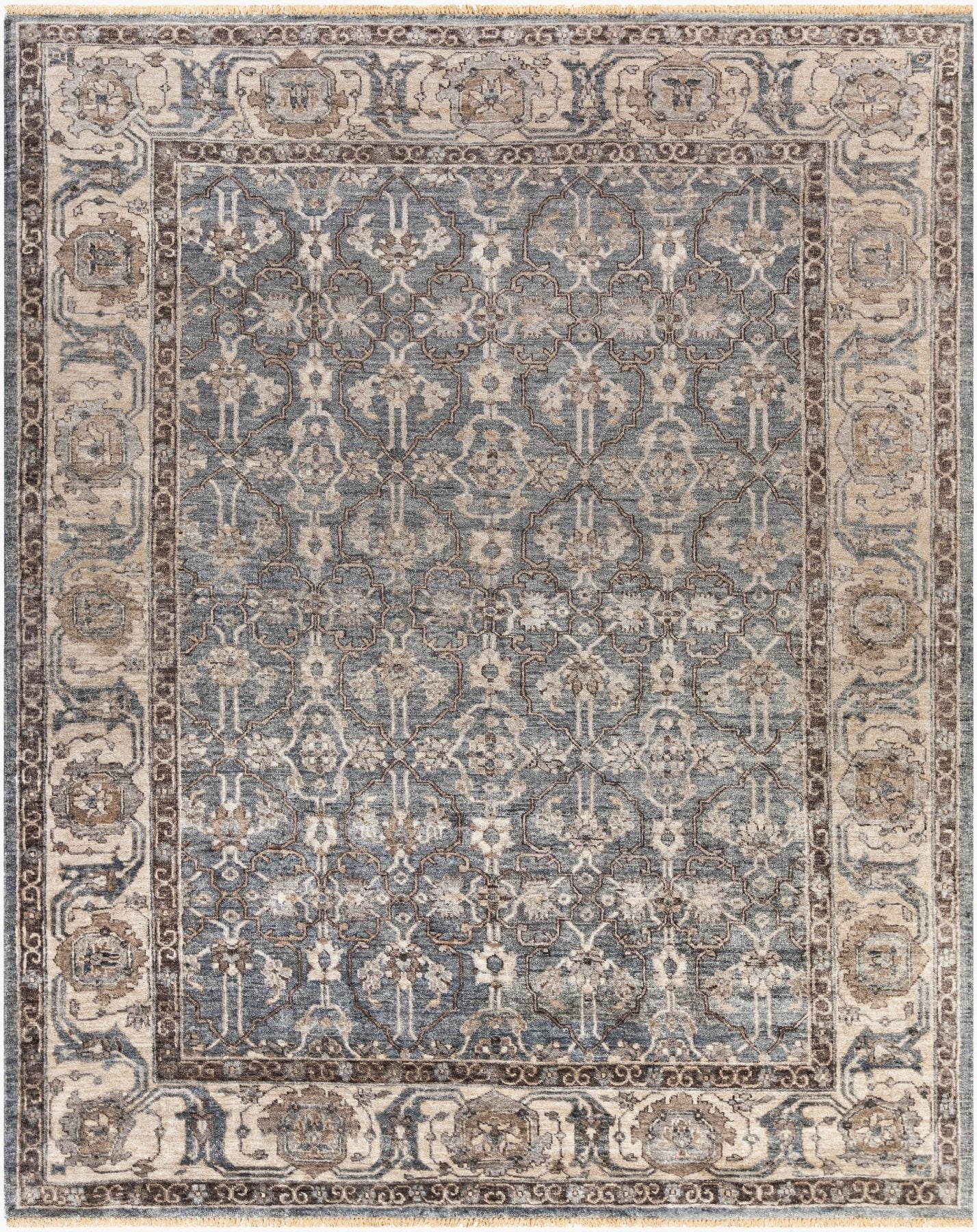 Theodora Brown Handmade Rug - Marble Lotus - Theodara Brown Handmade Rug