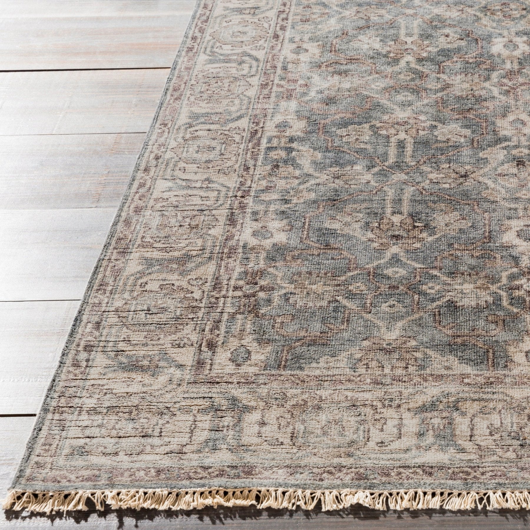 Theodora Brown Handmade Rug - Marble Lotus - Theodara Brown Handmade Rug