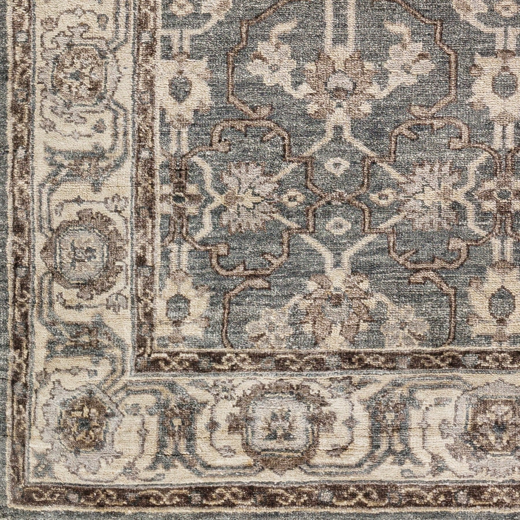 Theodora Brown Handmade Rug - Marble Lotus - Theodara Brown Handmade Rug