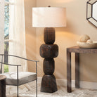 Totem Black Floor Lamp - Marble Lotus - Totem Black Floor Lamp