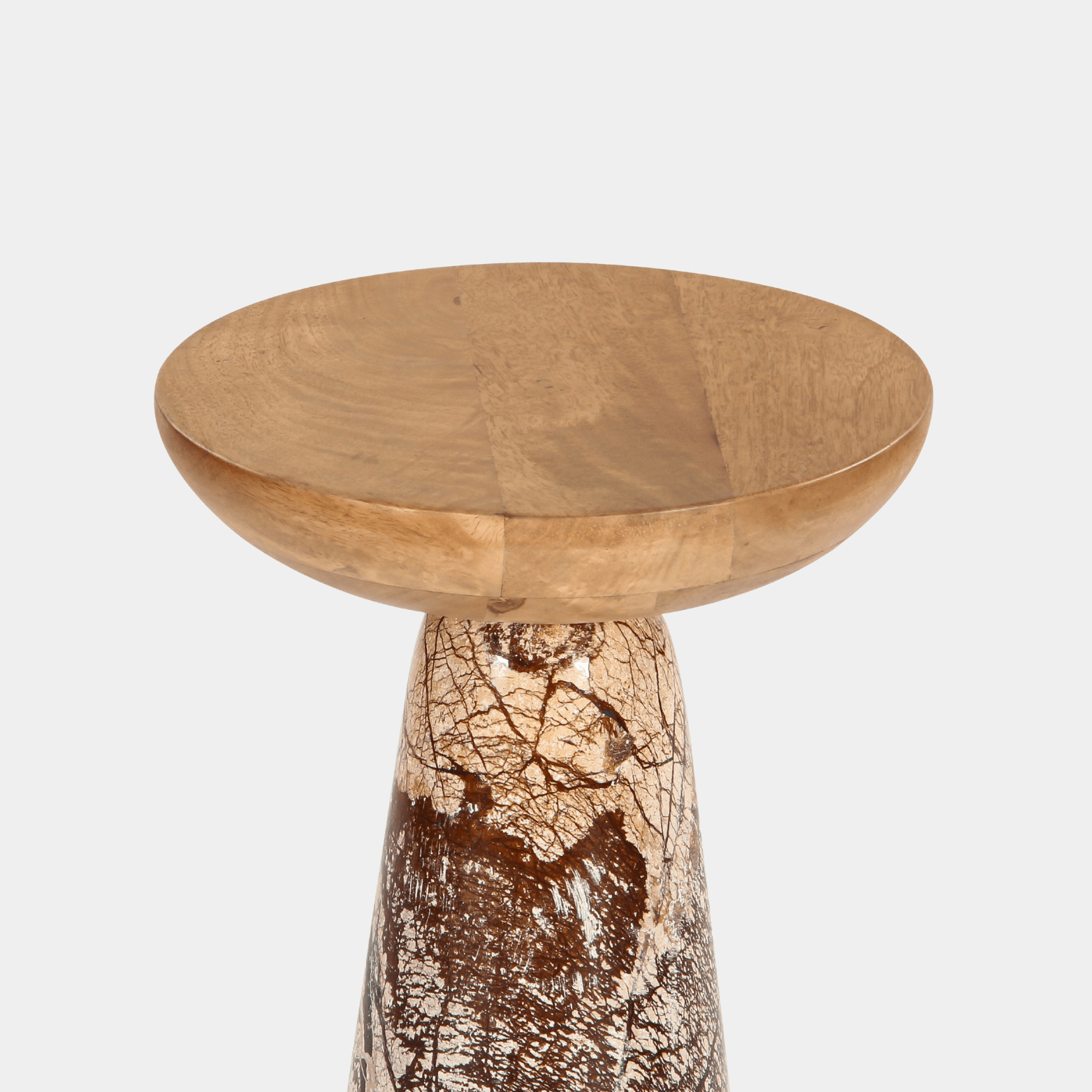 Twin Drink Table - Brown - Marble Lotus - Twin Drink Table Brown