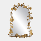 Vinna Arch Brass Leaves Mirror - Marble Lotus - Vinna Arch Brass Leaves Mirror