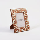 Wooden Inlay Frame - Marble Lotus - Wooden Inlay Frame