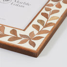 Wooden Inlay Frame - Marble Lotus - Wooden Inlay Frame