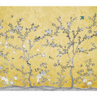 Yellow Aura in the Garden, Luxury Chinoiserie Wallcovering - Marble Lotus - Yellow Aura in the Garden, Chinoiserie Wallcovering