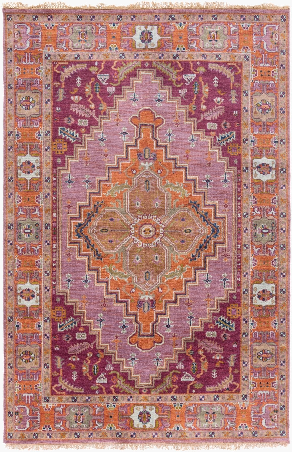 Zeus Plum Handmade Rug - Marble Lotus - Zeus Plum Handmade Rug