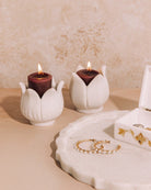 Lotus Diya Set - Marble Lotus - Shop Marble Lotus Diyas for Spiritual Illumination | Marble Lotus