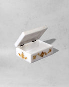 Marble Inlay Jewelry Box - Marble Lotus - open marble inlay box